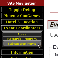 Side Menu Referance picture: Event Submission
