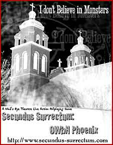 Secundus Surrectum: White Wolf LARP Flyer